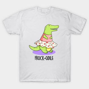 Frockodile Cute Girl Crocodile Pun T-Shirt